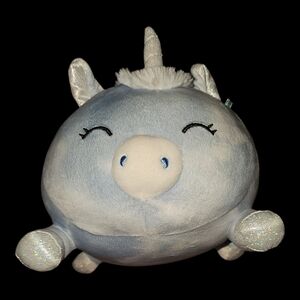 Squishmallows Blue and White Unicorn Stuffed Animal